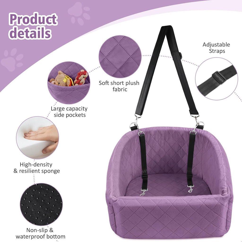 neezukar dog car seat for small medium dogs,detachable, side view