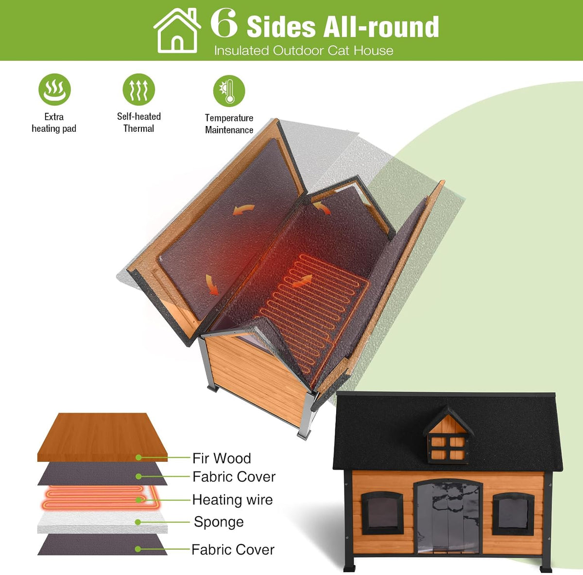 gutinneen extra large heated dog house for outside shown in use