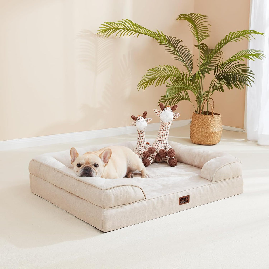 eheyciga orthopedic extra large dog bed, waterproof washable showing dimensions