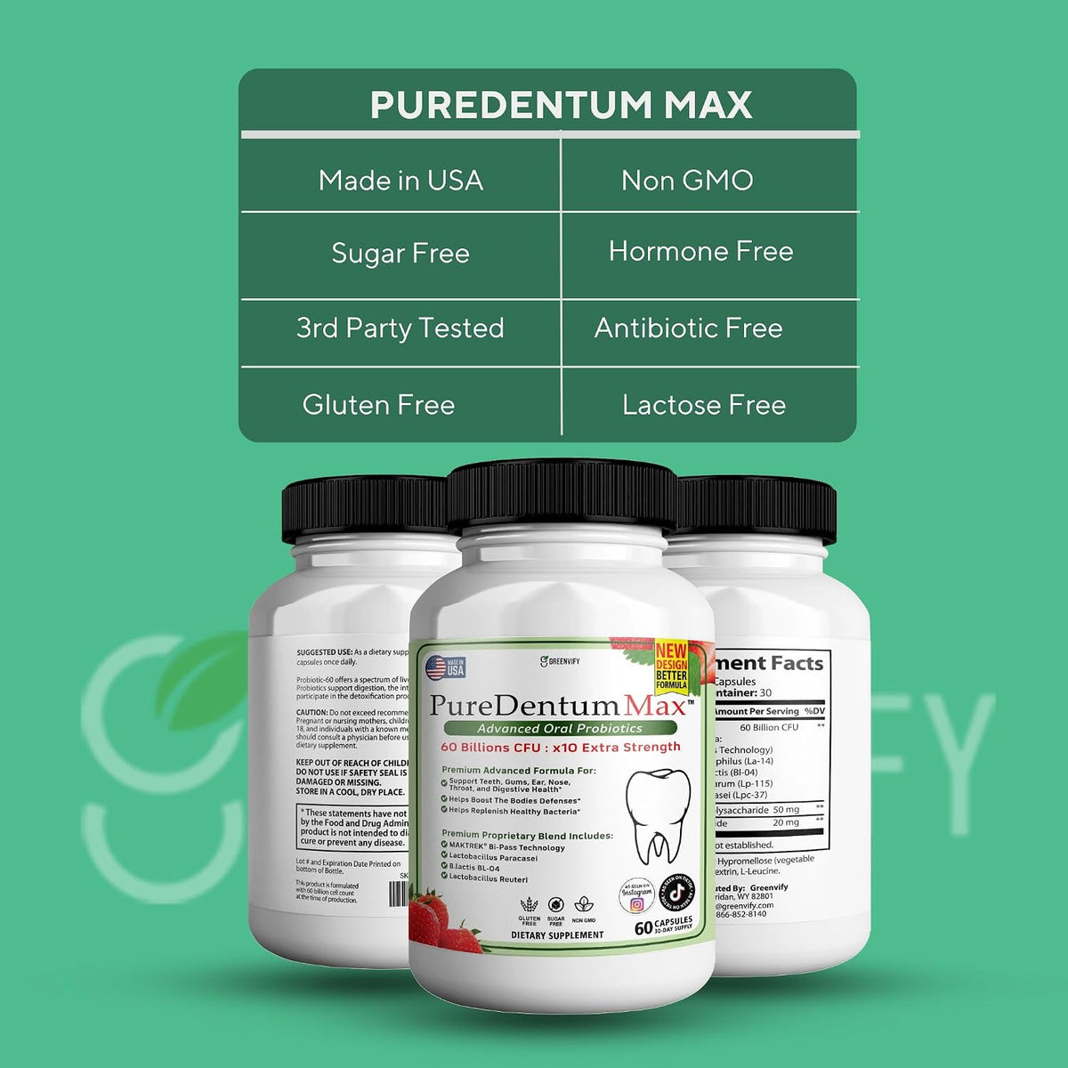 puredentum for gums and teeth health & fresh, side view