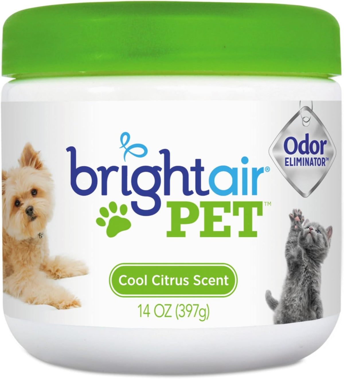 bright air 14 oz. super odor eliminator, for, side view