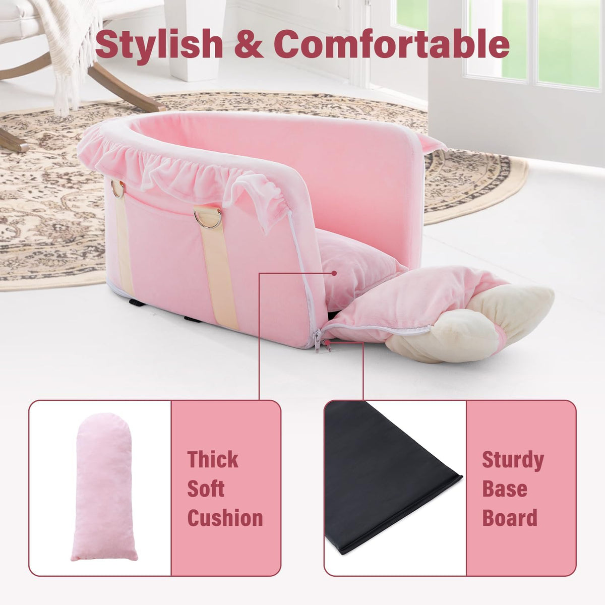 jaoul dog car seat for small dogs, close-up detail