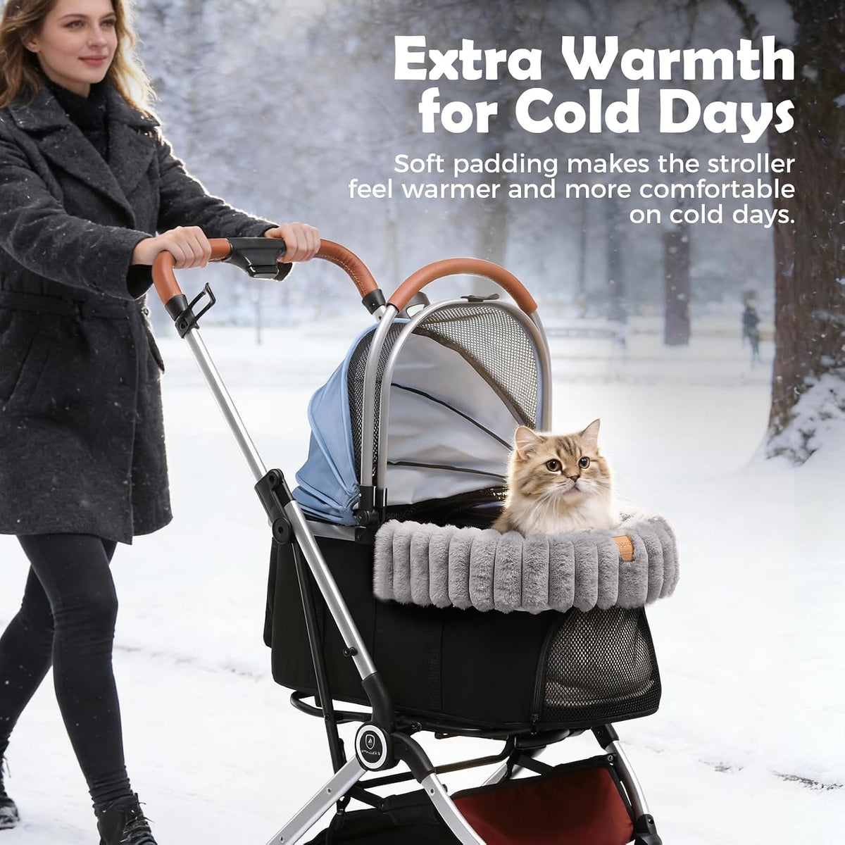 gtplayer pet stroller mat, plush quilted dog &, close-up detail