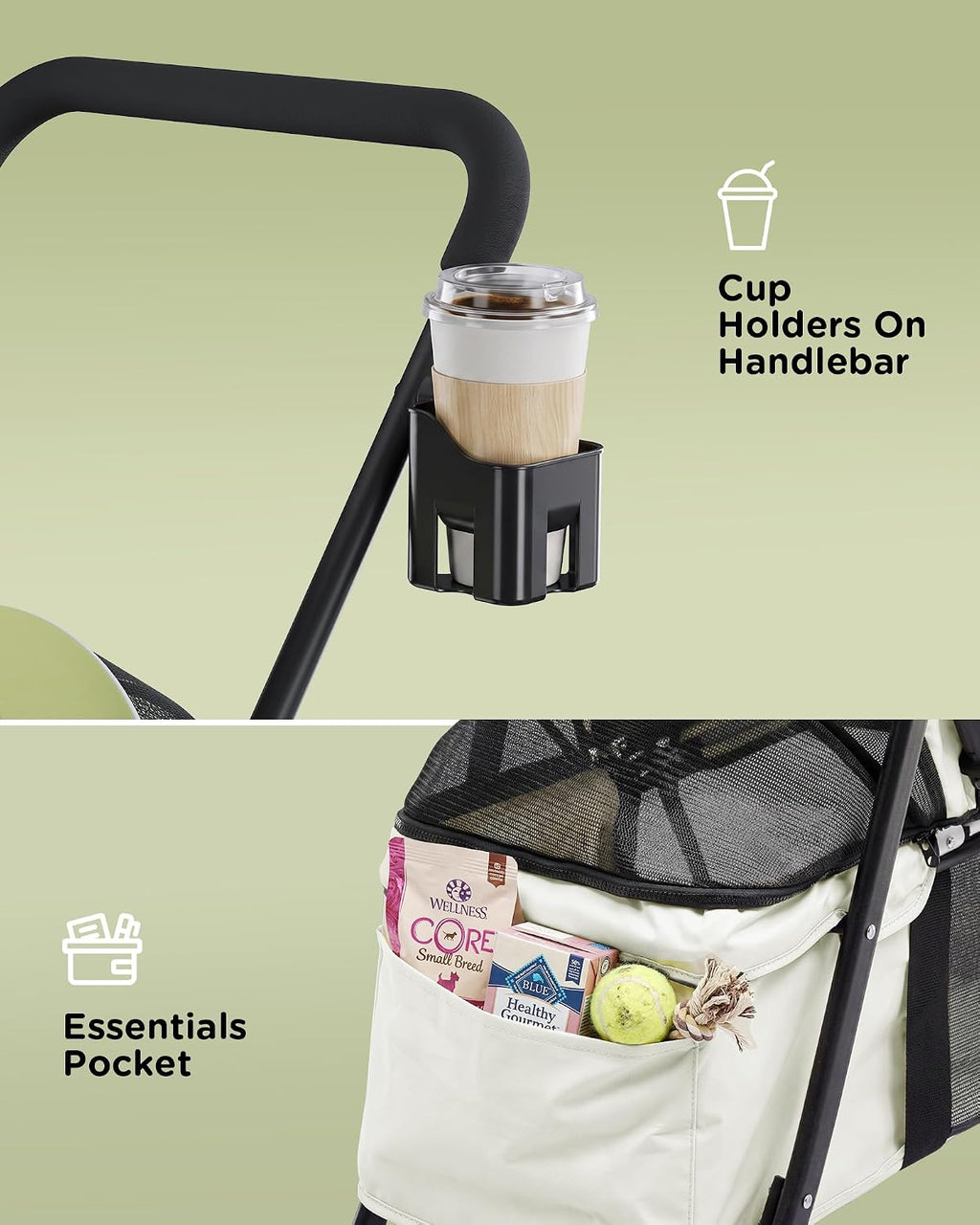 gtplayer foldable pet stroller for small dogs and, package contents
