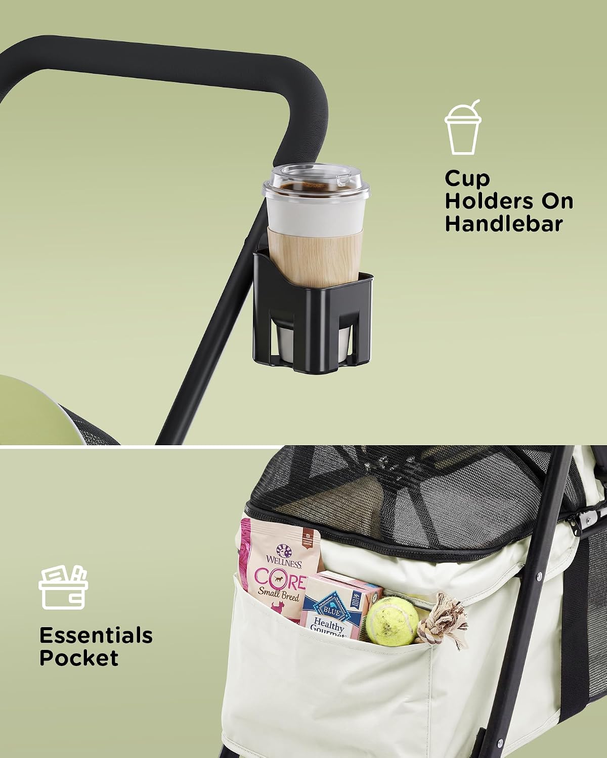 gtplayer foldable pet stroller for small dogs and, package contents
