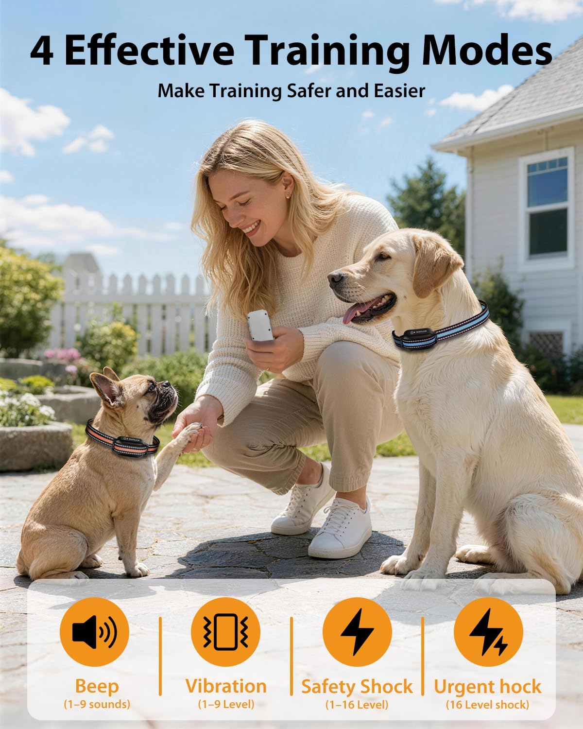 shock collar for dogs 3 pack, 3300ft e shown in use
