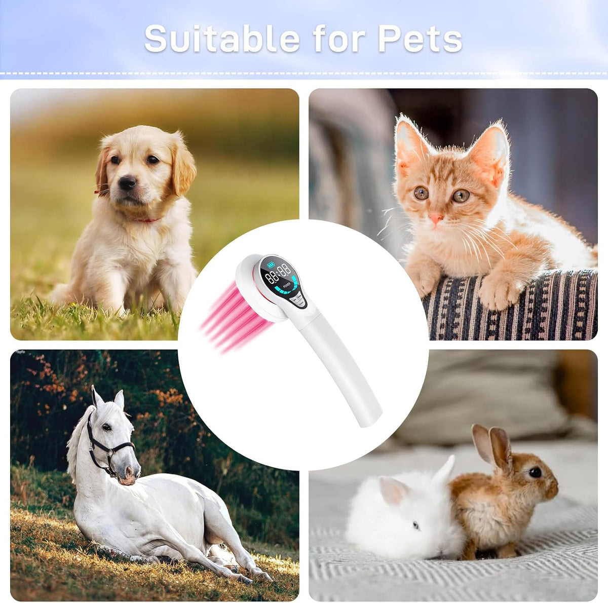 cold therapy device for dogs - infrared red, side view