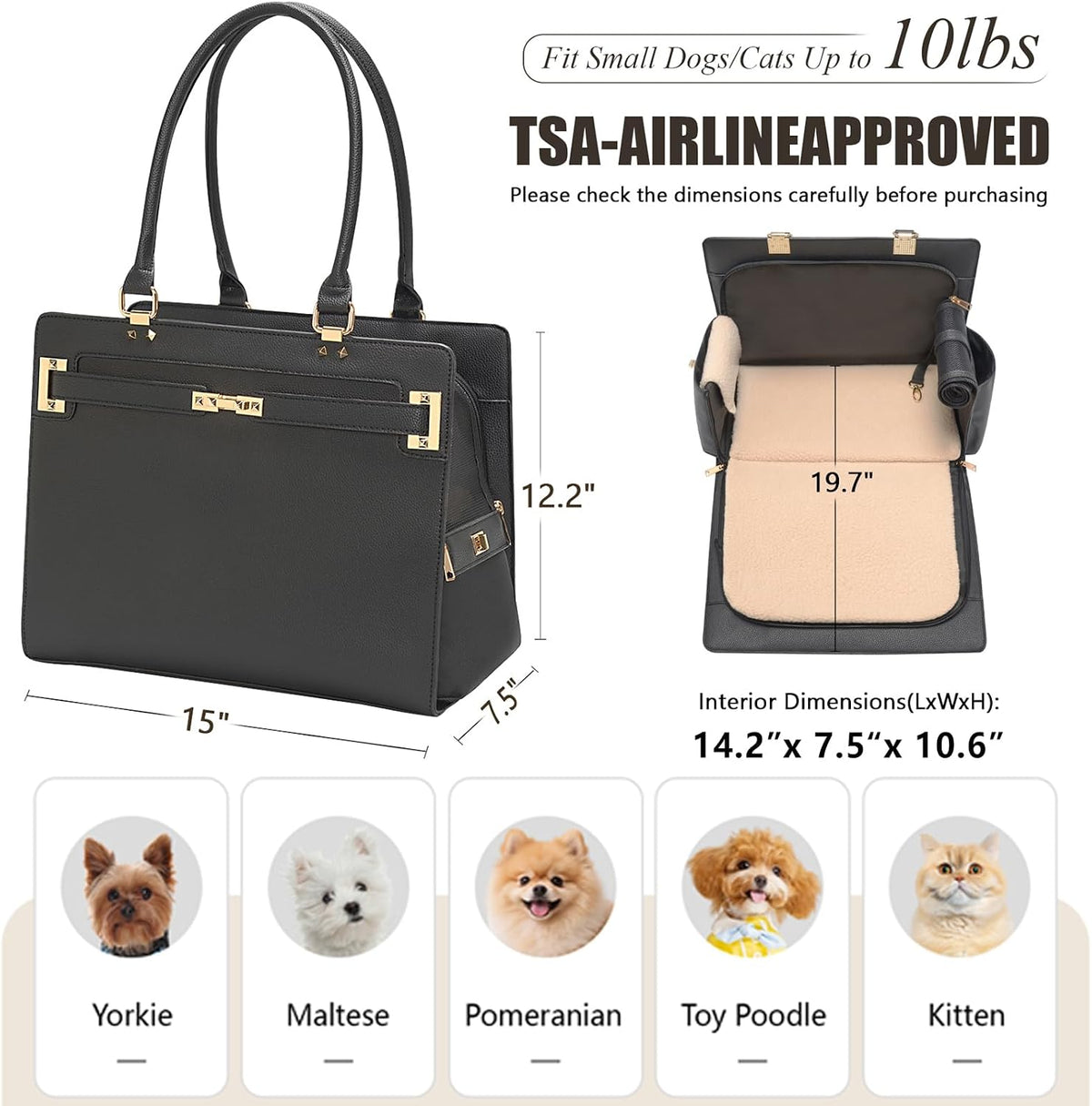 2-in-1 stylish dog purse carrier soft-sided carriers travel shown in use