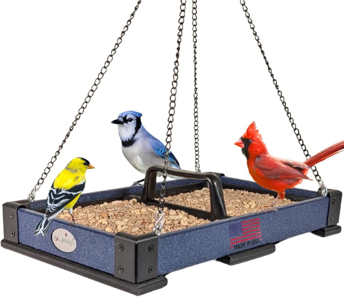 jcs wildlife poly lumber hanging tray platform bird, main product view