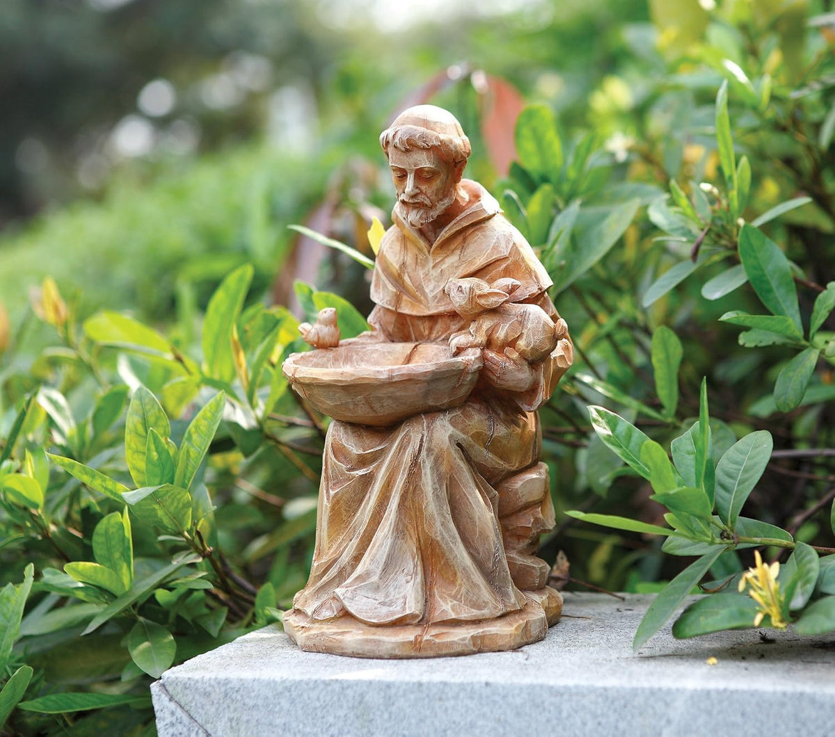 napco imports sitting saint francis of assisi holding shown in use