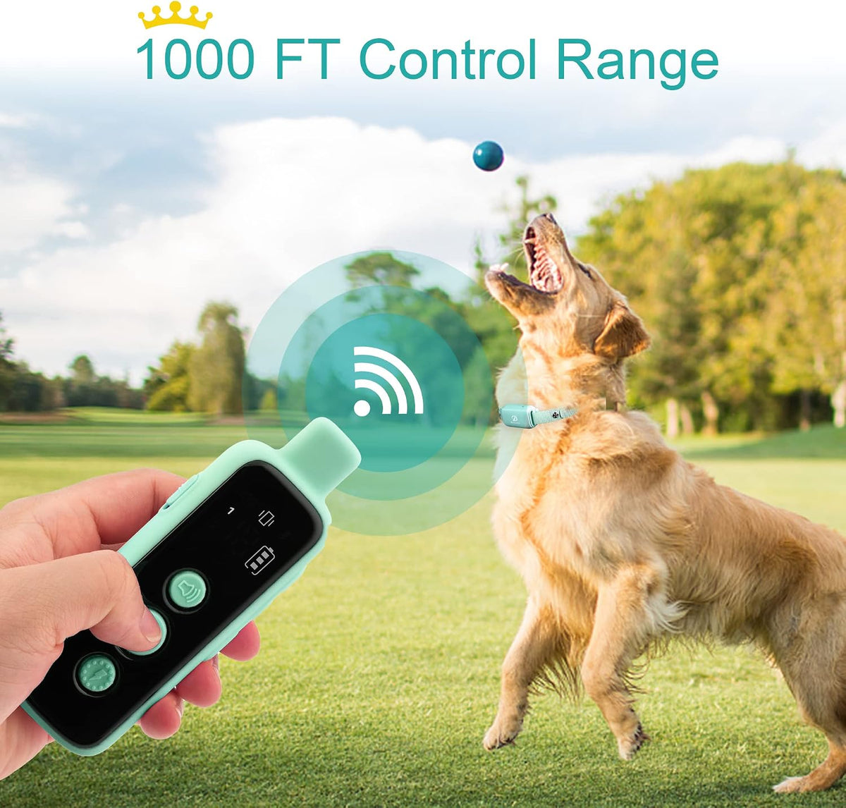 bousnic shock collar for dogs - waterproof rechargeable, side view