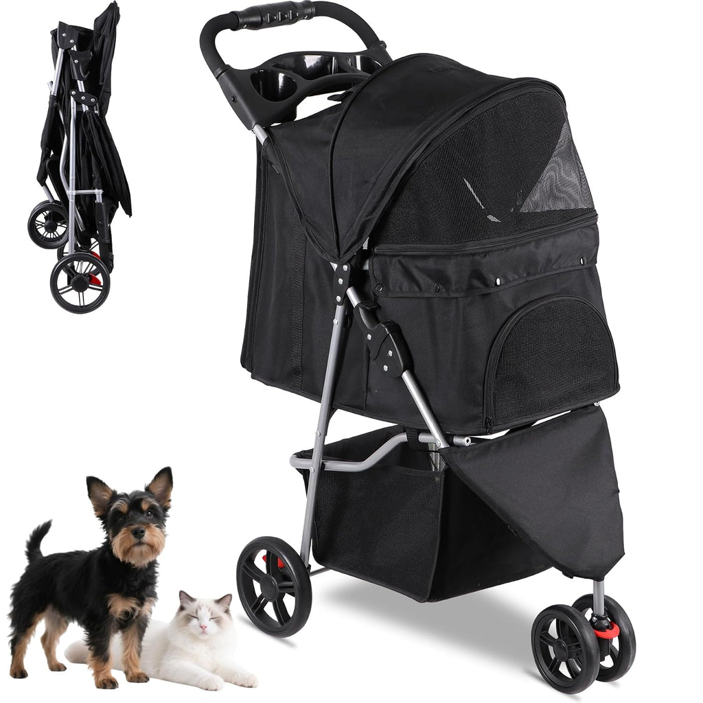foldable pet stroller for cats and dogs 3, main product view