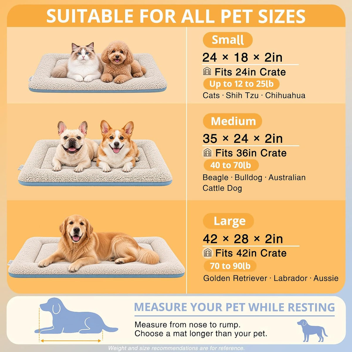 dog crate pad 42 inch self warming pet shown in use