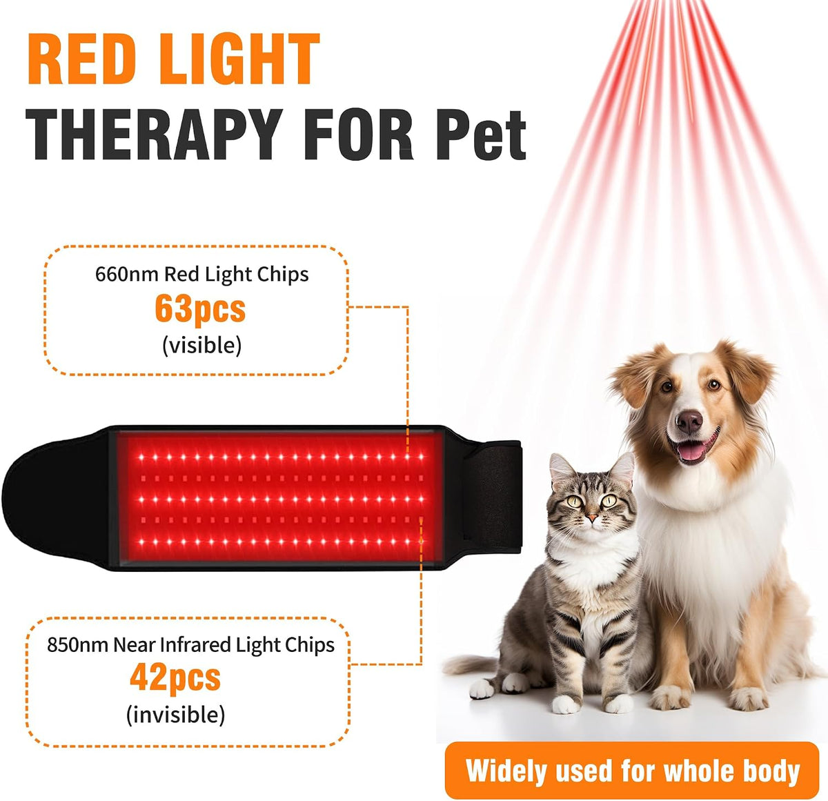 professional red light therapy belt for dogs, side view