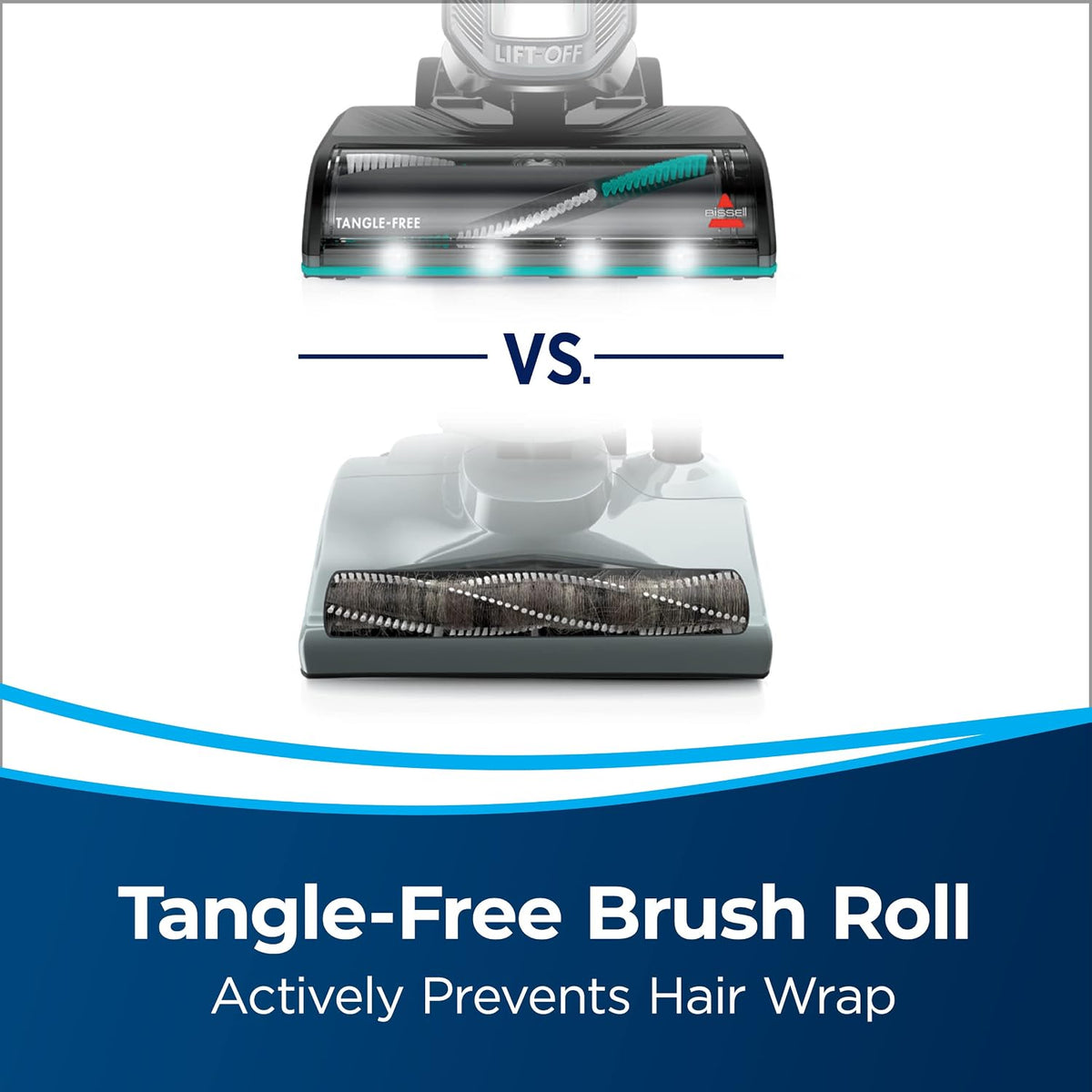 bissell multiclean allergen lift-off pet vacuum, hepa, tangle-free, side view