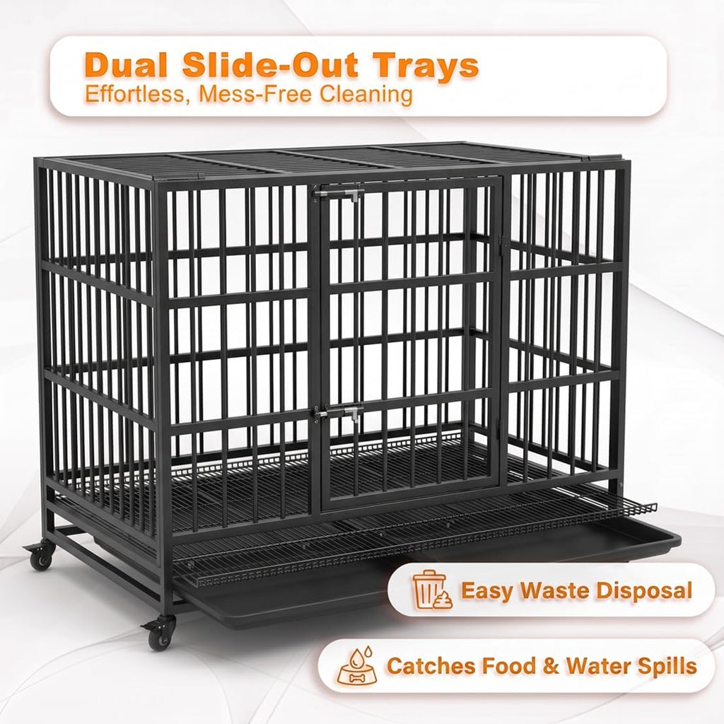 kokotangs 48 inch heavy duty dog crate cage, close-up detail