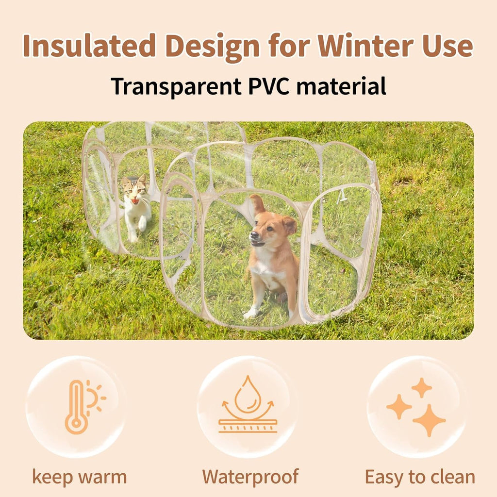 cold resistant cat playpen pvc dog playpen puppy shown in use