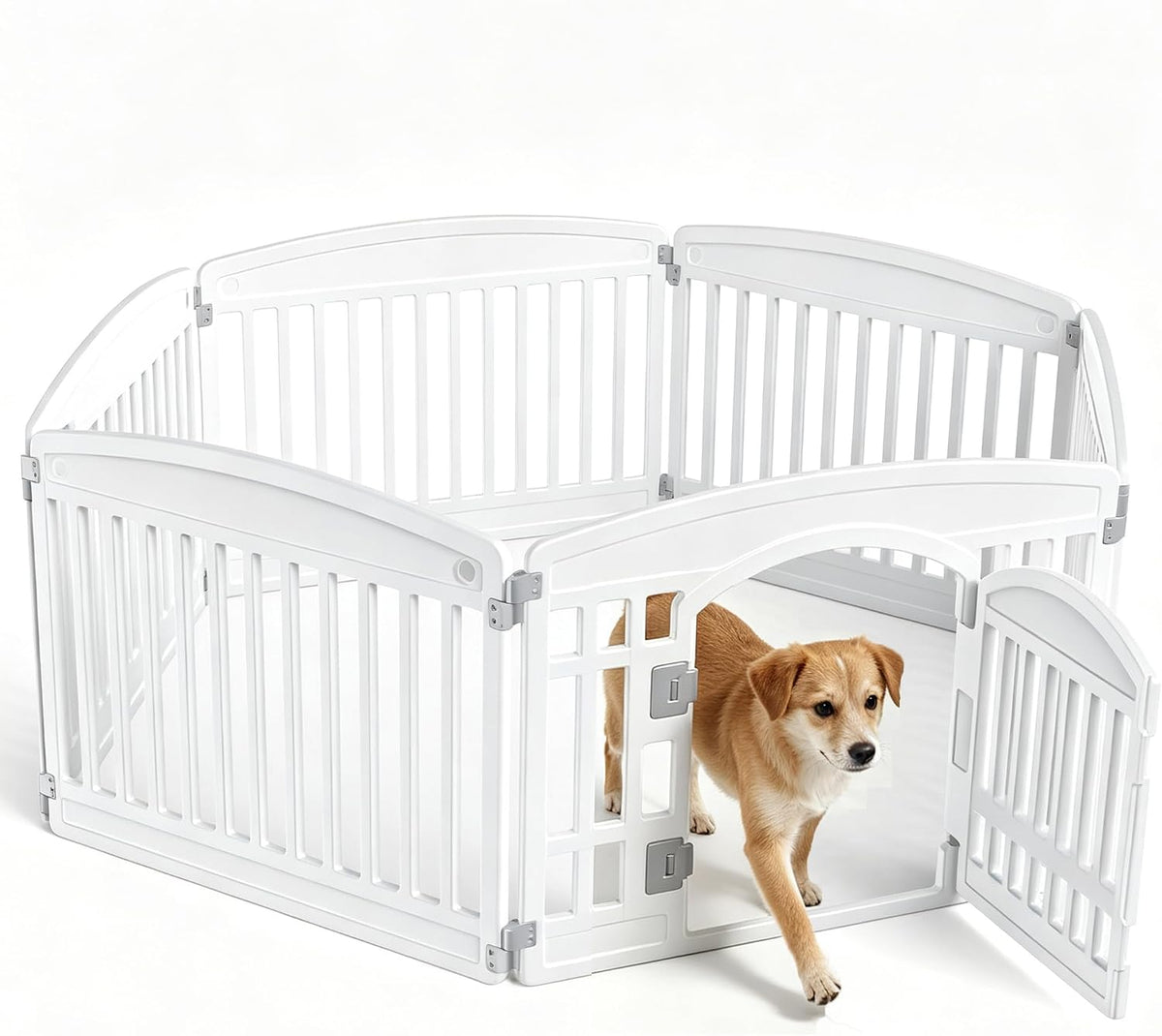 sweetcrispy dog playpen, 6 panels indoor plastic puppy, main product view