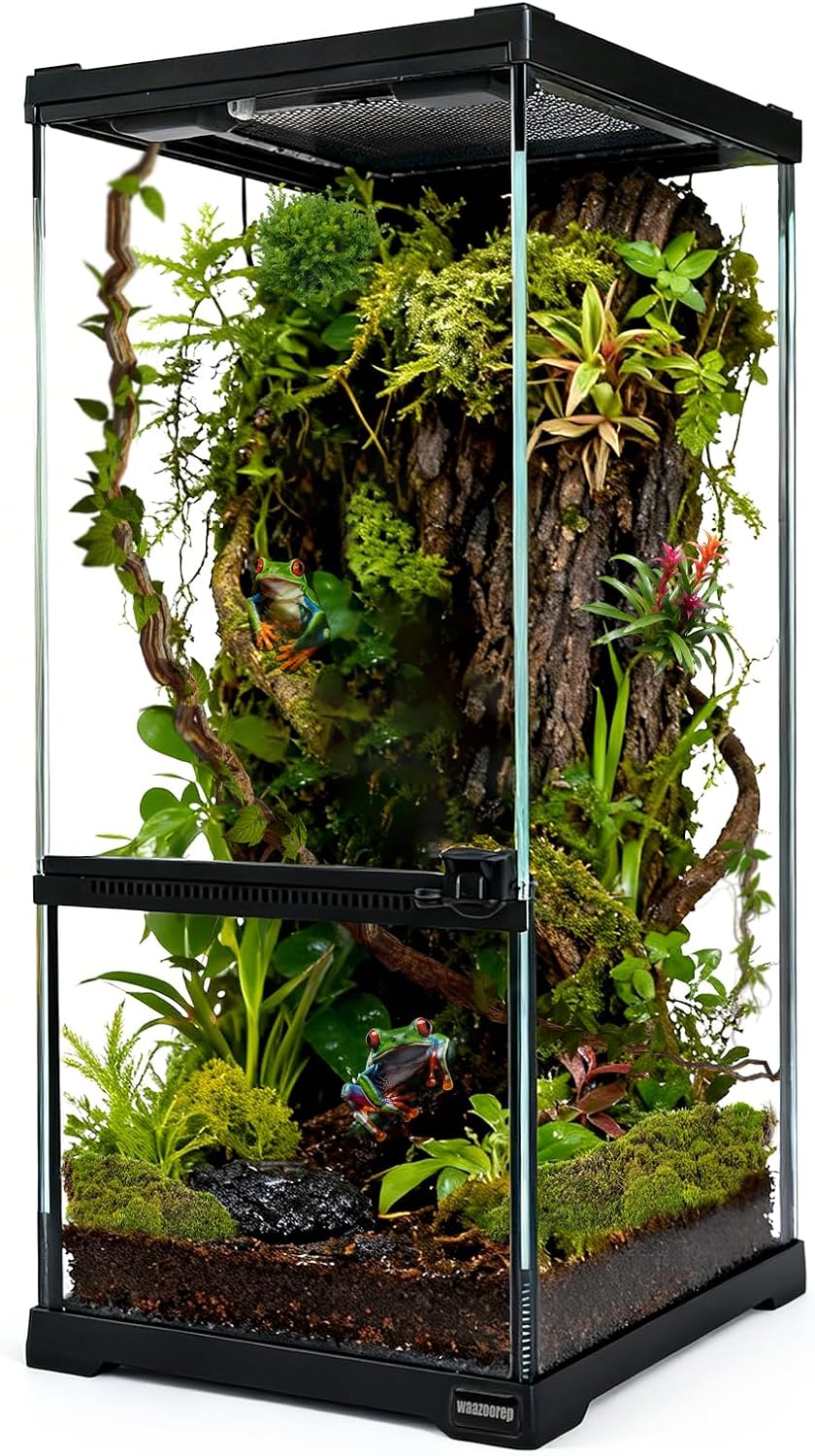 tall reptile glass tank 8"x8"x18" pre-assembled vertical small, main product view