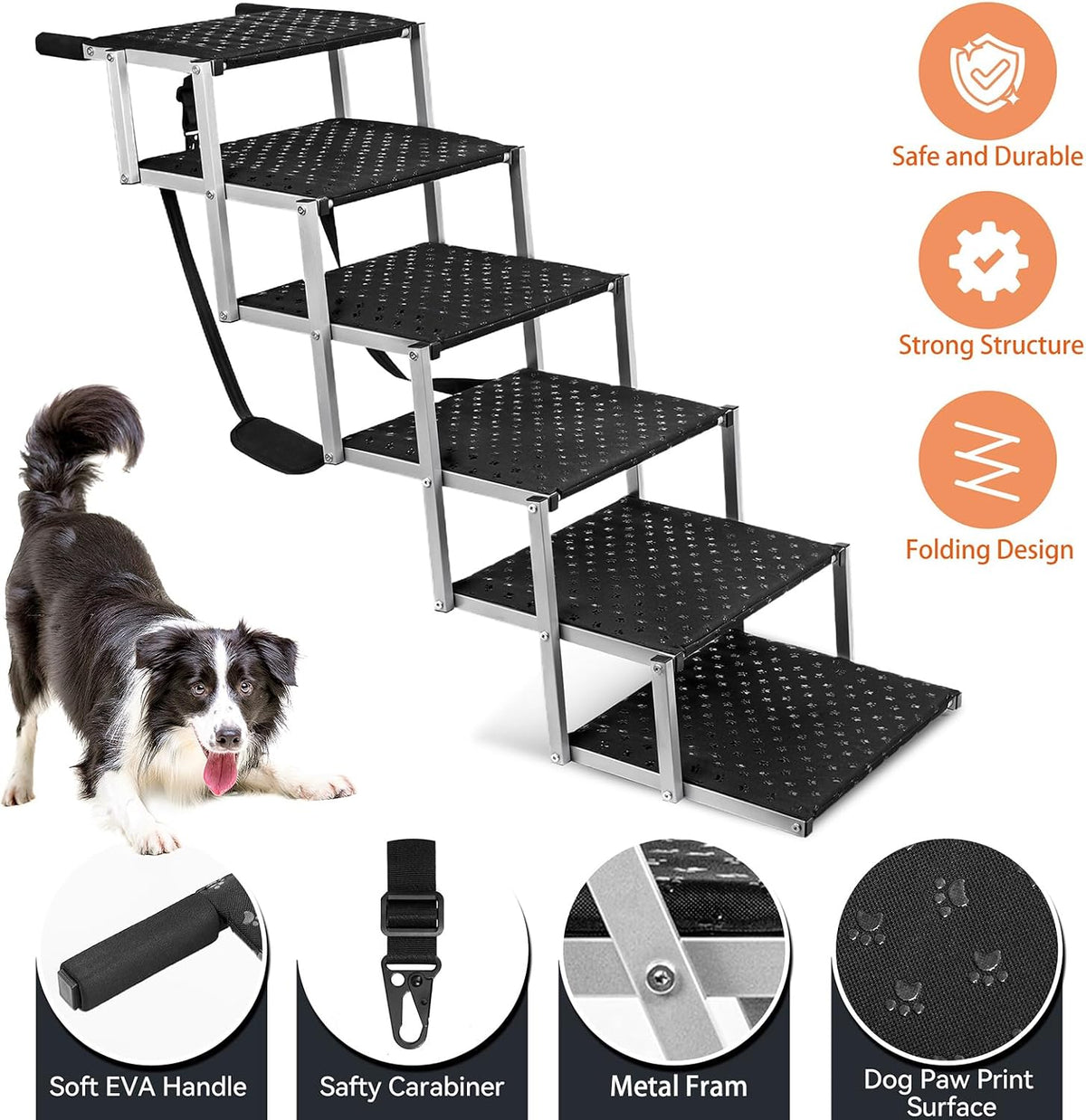 dog ramps for large dogs - portable dog shown in use