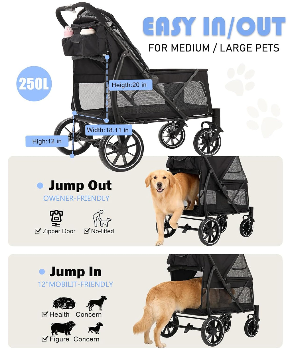 large dog stroller for multiple pets up to, close-up detail