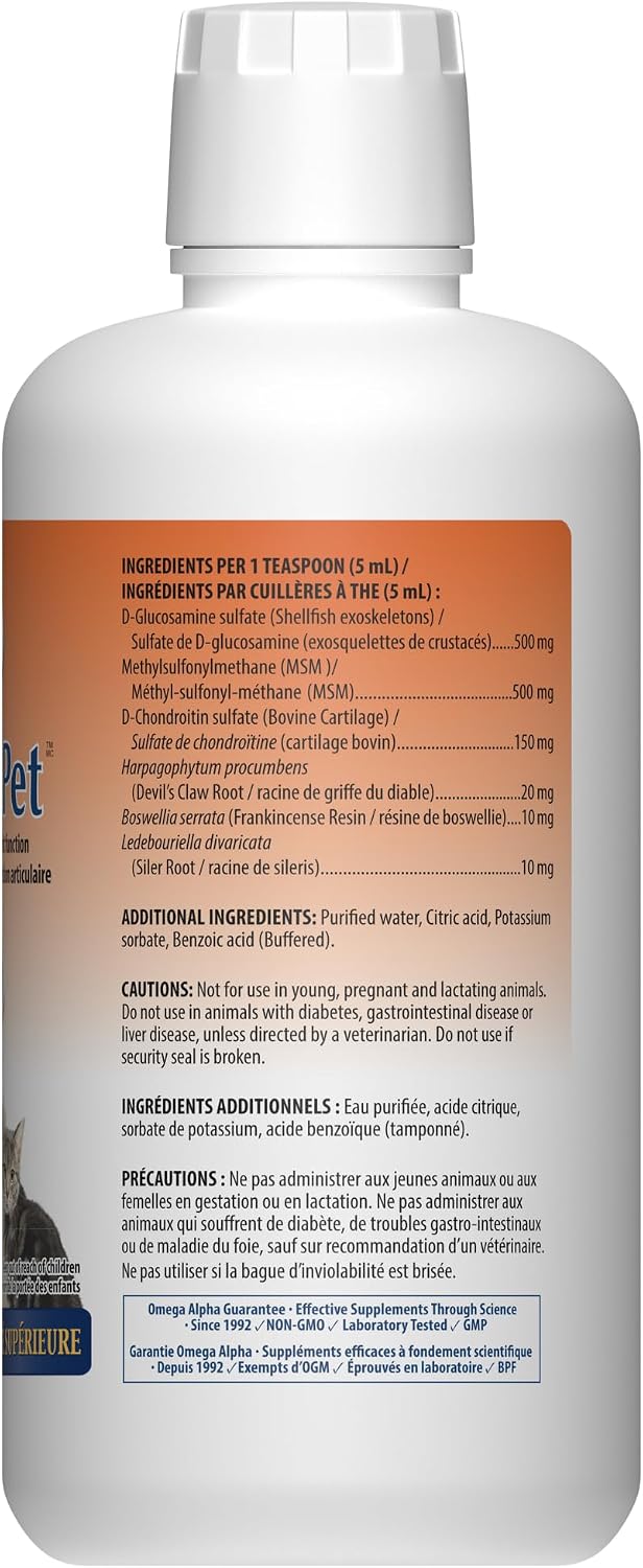omega alpha pets performance and mobility- glucosapet (1l) shown in use