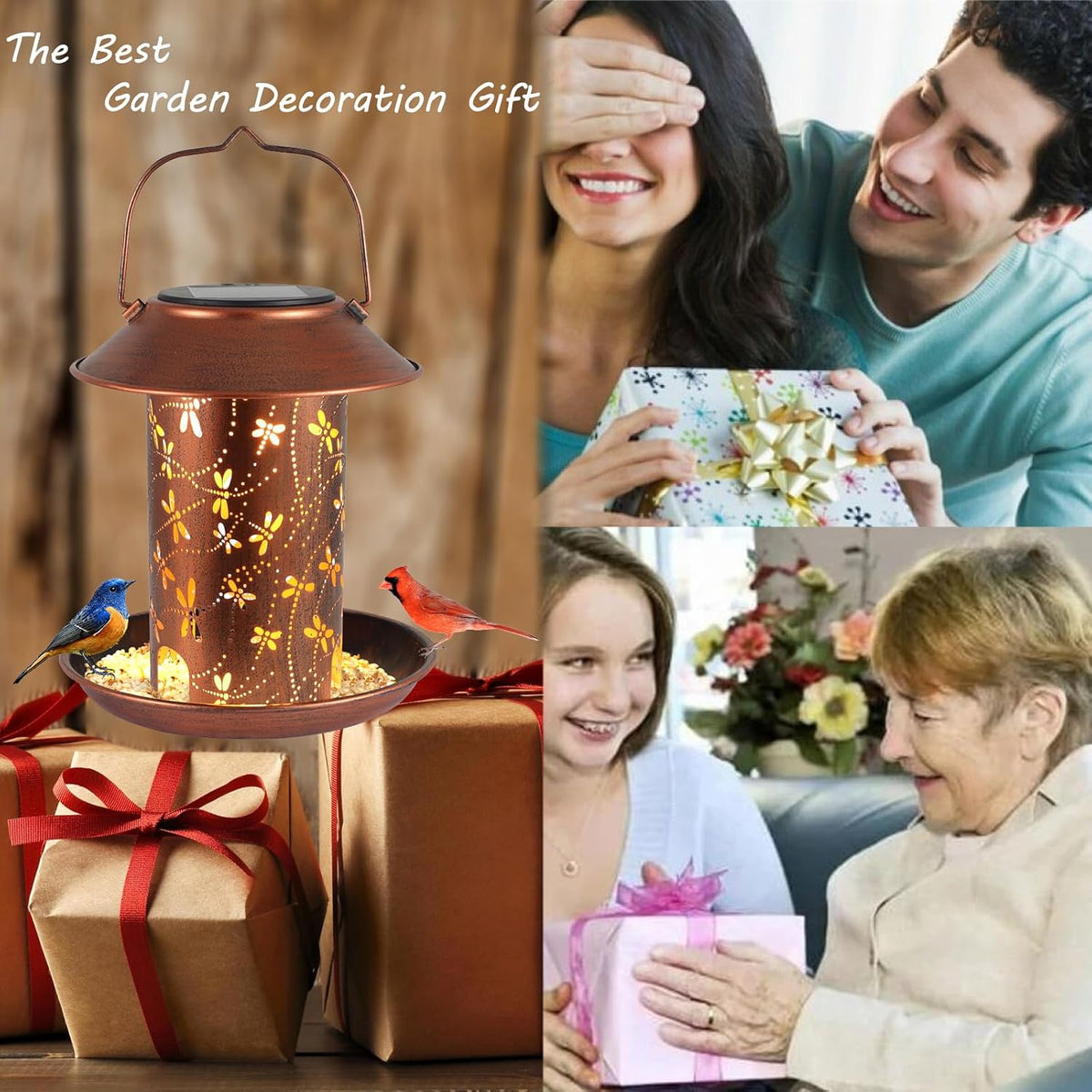 bird feeders for outdoors dragonfly solar lanterns outdoor, side view