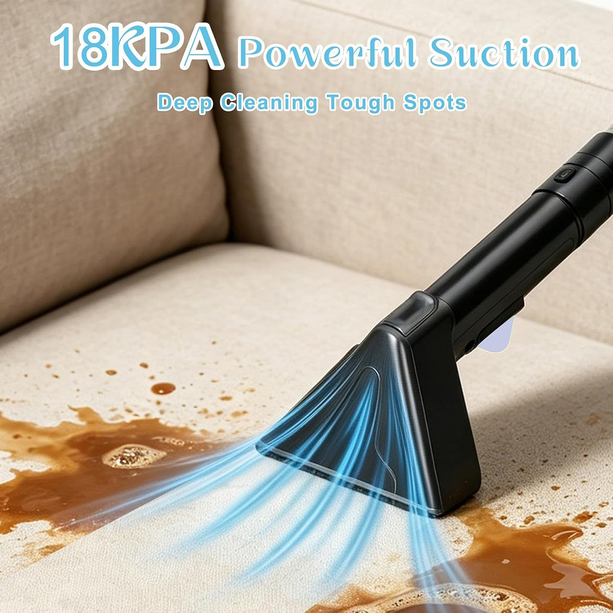 18kpa carpet cleaner machine, portable carpet and upholstery shown in use