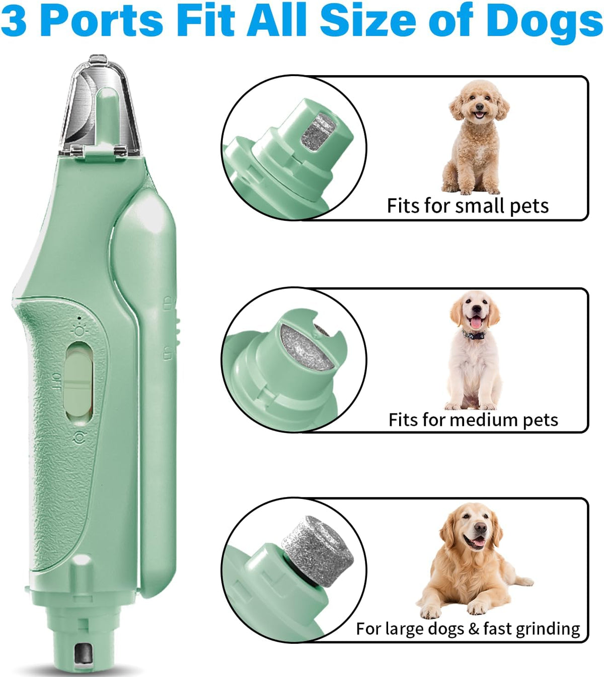 2 in 1 dog nail clippers & cat showing dimensions