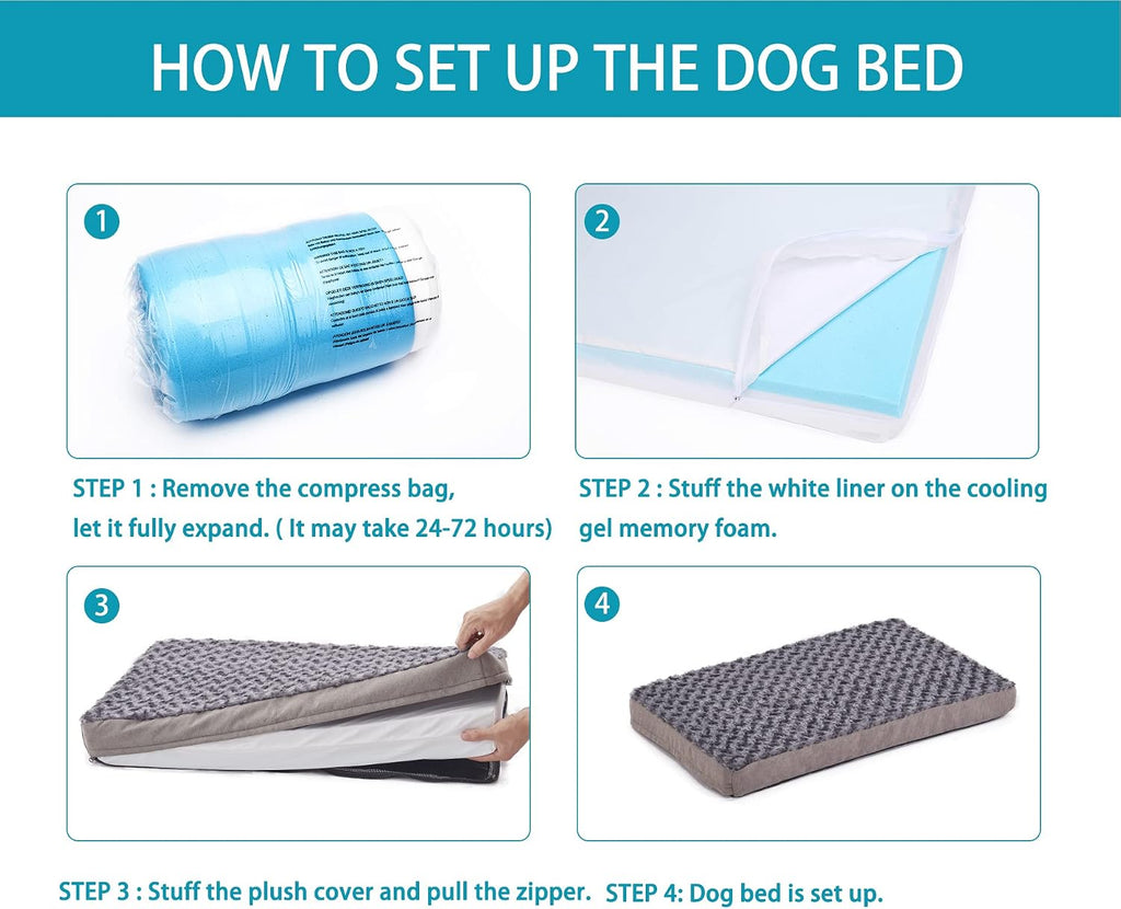 orthopedic memory foam dog bed, cooling dog beds, package contents