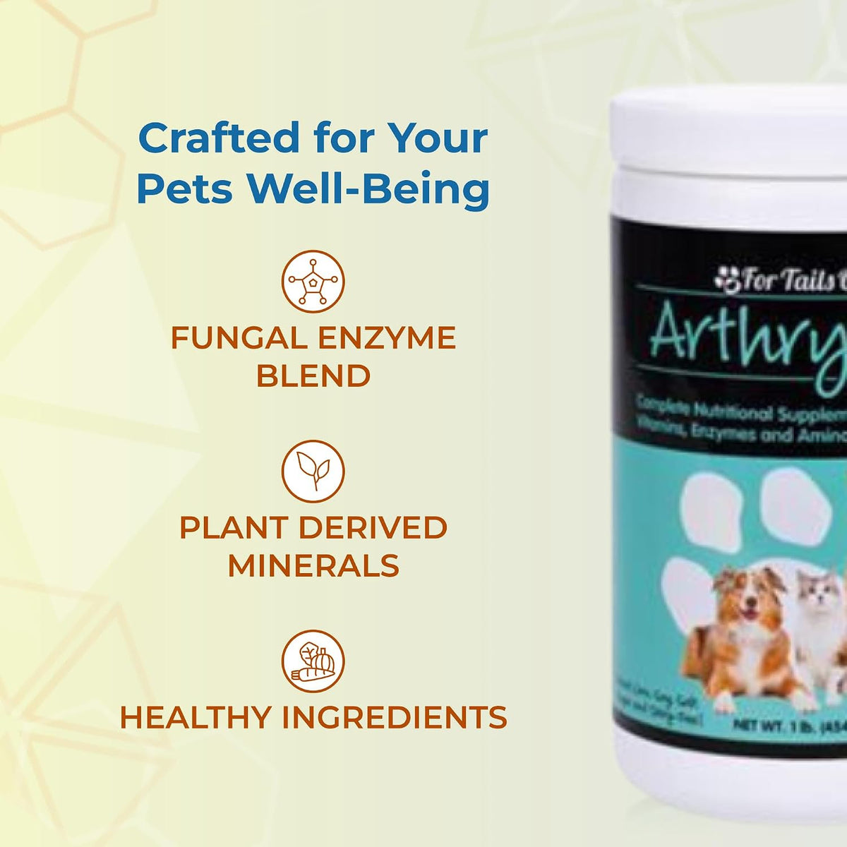 youngevity arthrydex pet bone support powder with probiotics showing dimensions