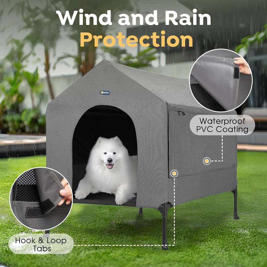 veehoo 41" dog house, 2-in-1 large dog house, close-up detail