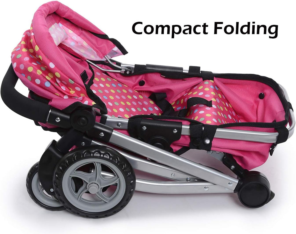 fash n kolor foldable pram for baby doll showing dimensions