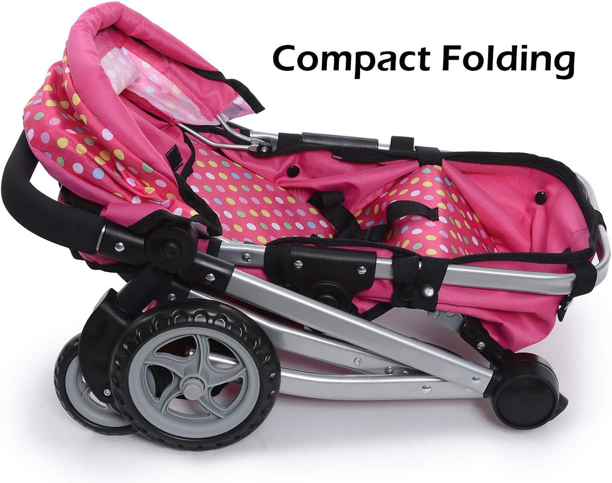 fash n kolor foldable pram for baby doll showing dimensions