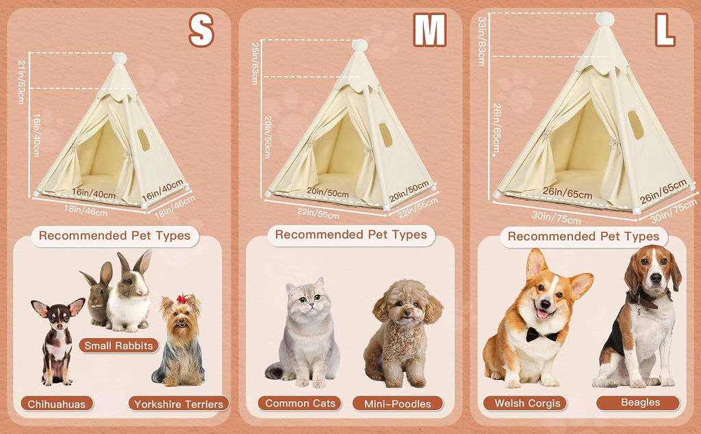 large cat & small dog teepee tent house, package contents