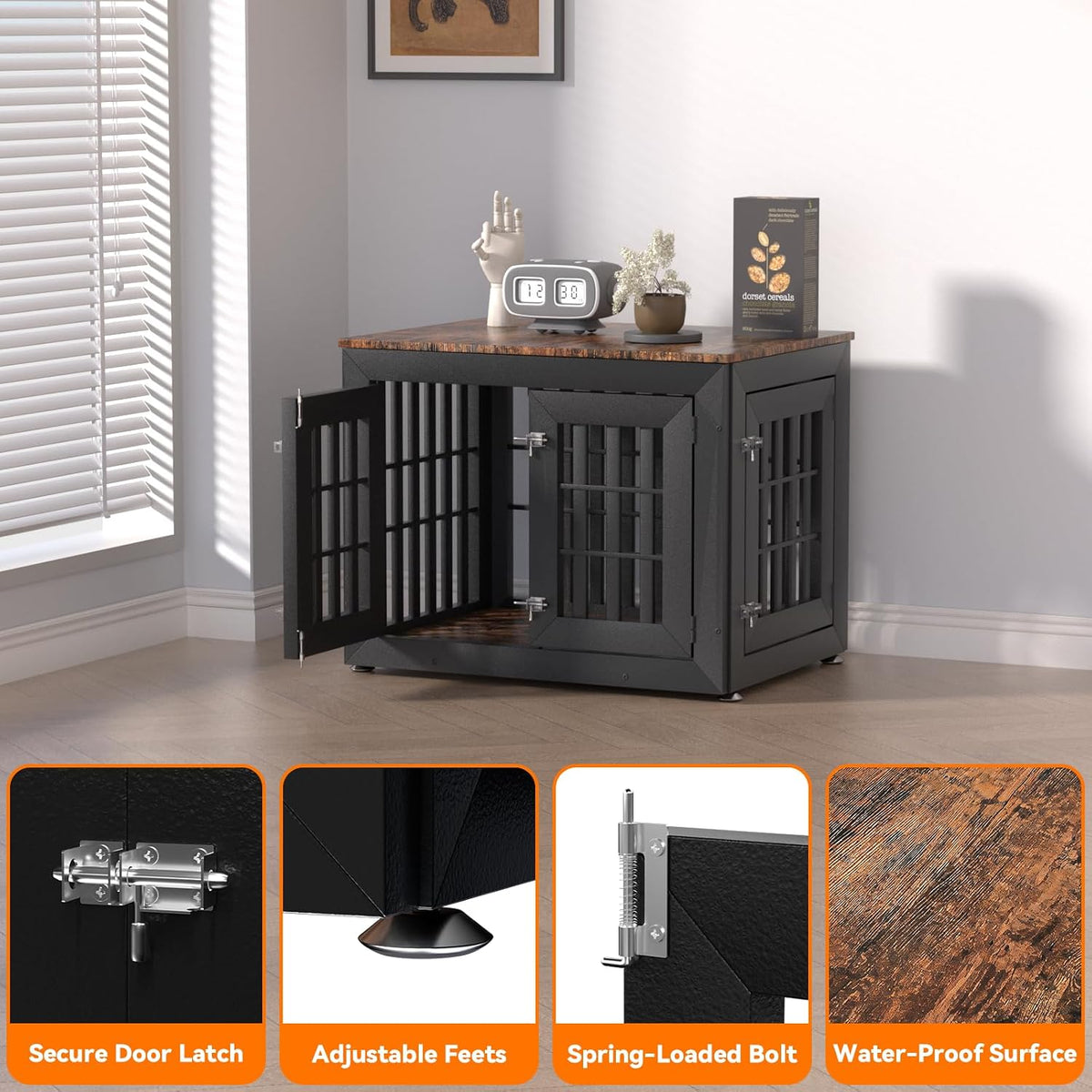 snuowu 32" heavy-duty dog crate furniture for small/medium, package contents