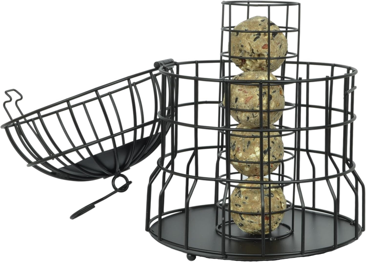 supa premium wild bird cage fat ball feeder, side view