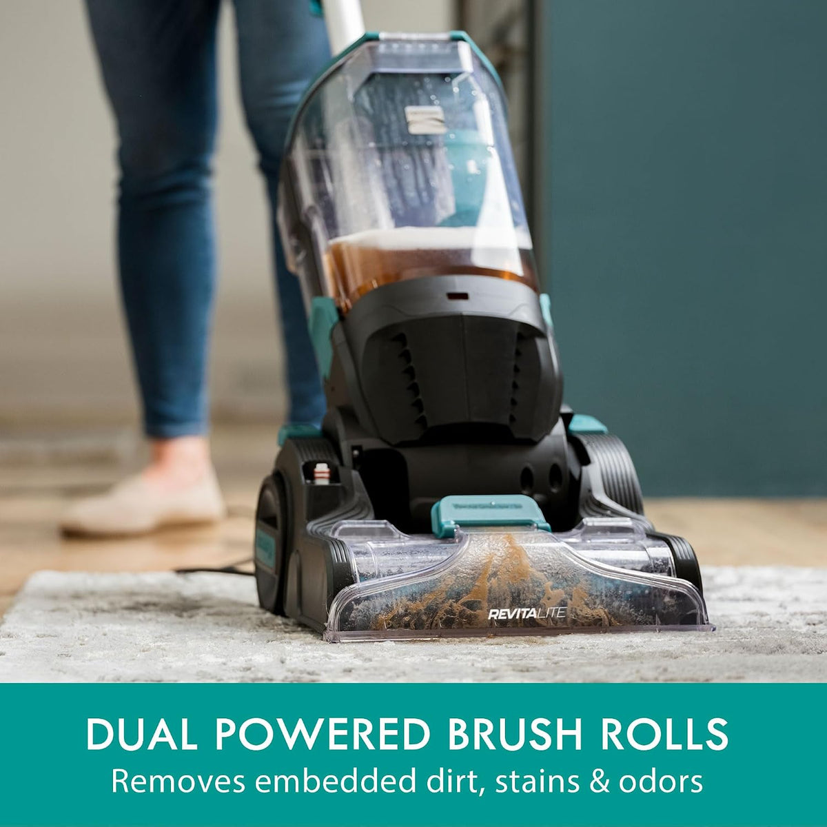kenmore kw4070 revitalite pet portable carpet cleaner machine shown in use