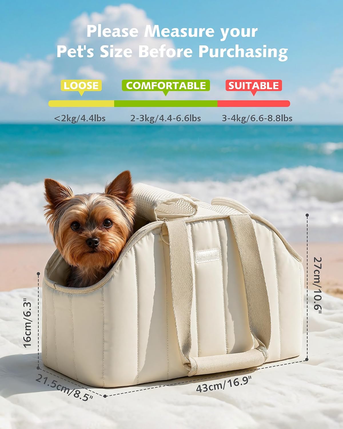 pecute dog purse carrier, lightweight dog carriers for shown in use