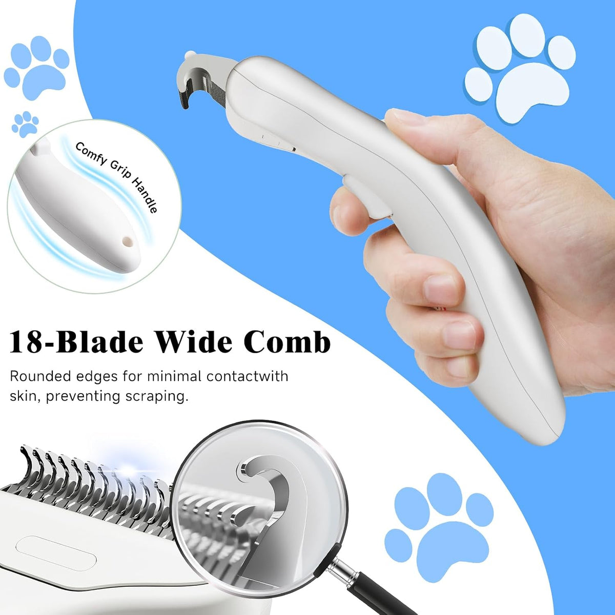 pet steam brush for dog, cat & dog, close-up detail