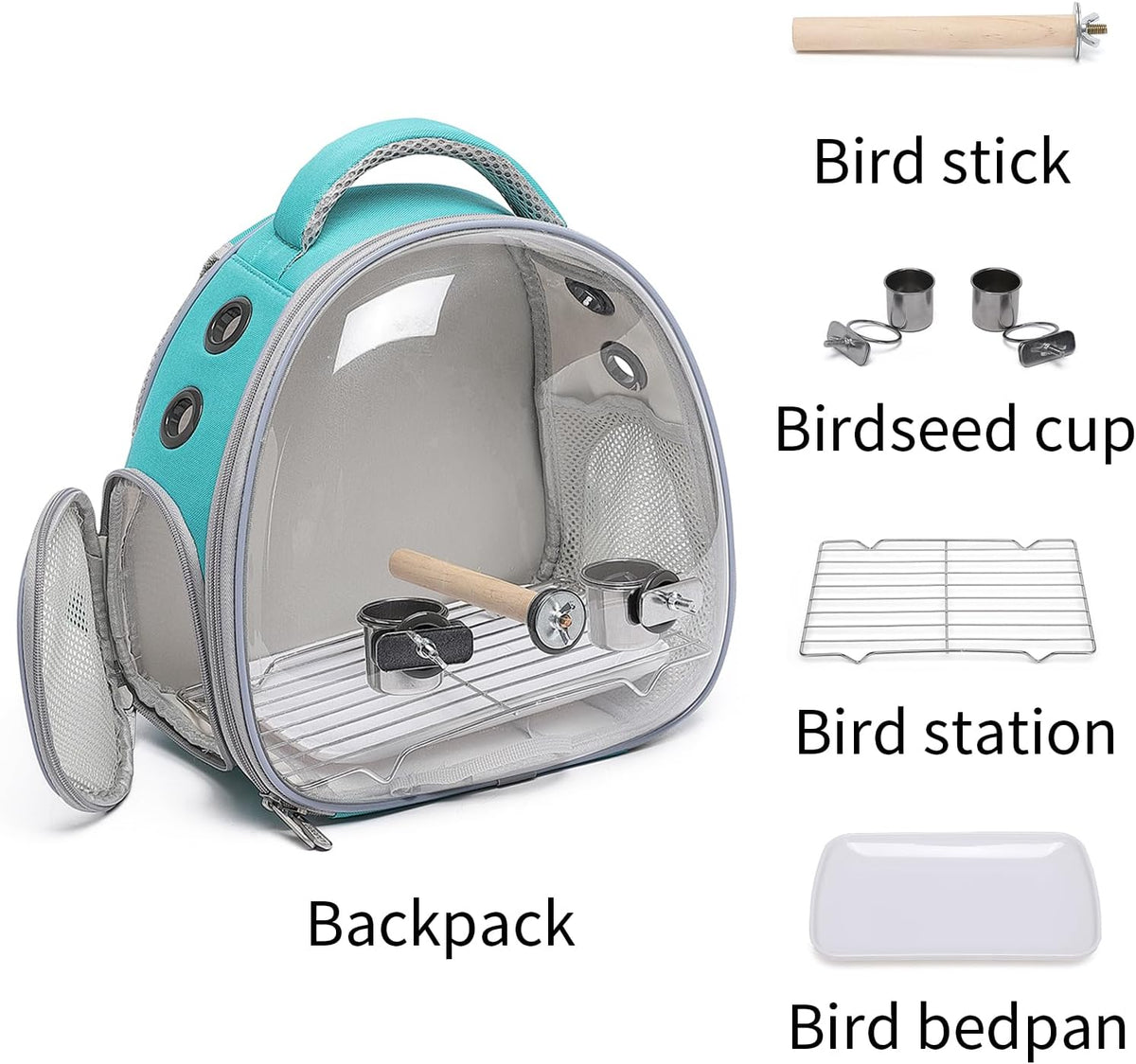portable travel pet backpack carrier hamster bag guinea, side view