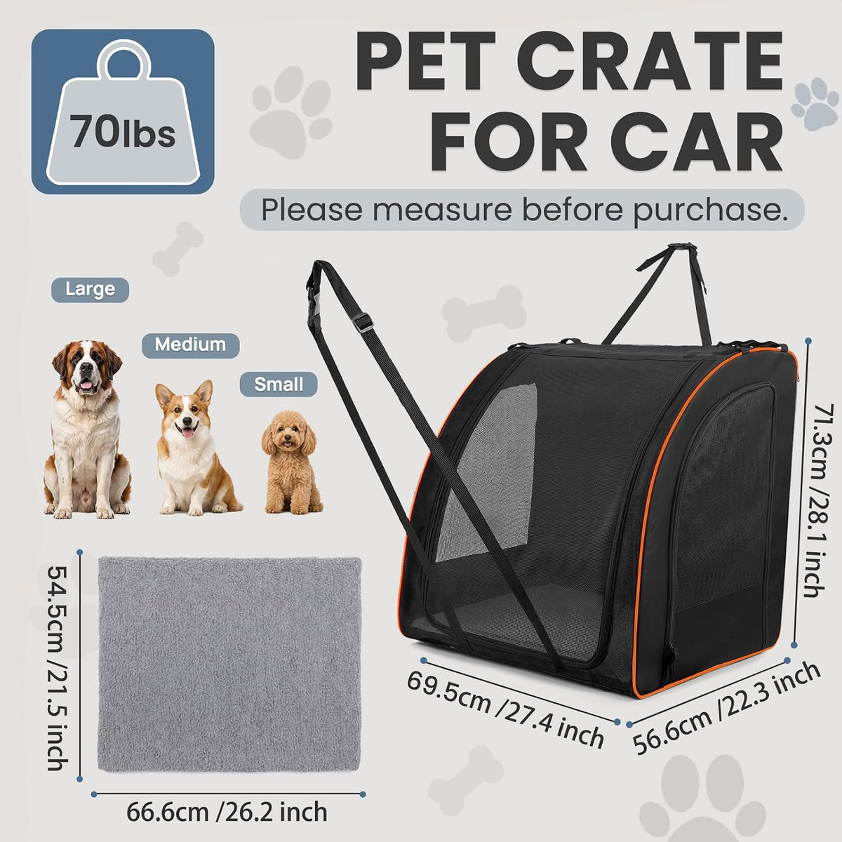 dog car seat, enclosed carrier for pets travel shown in use