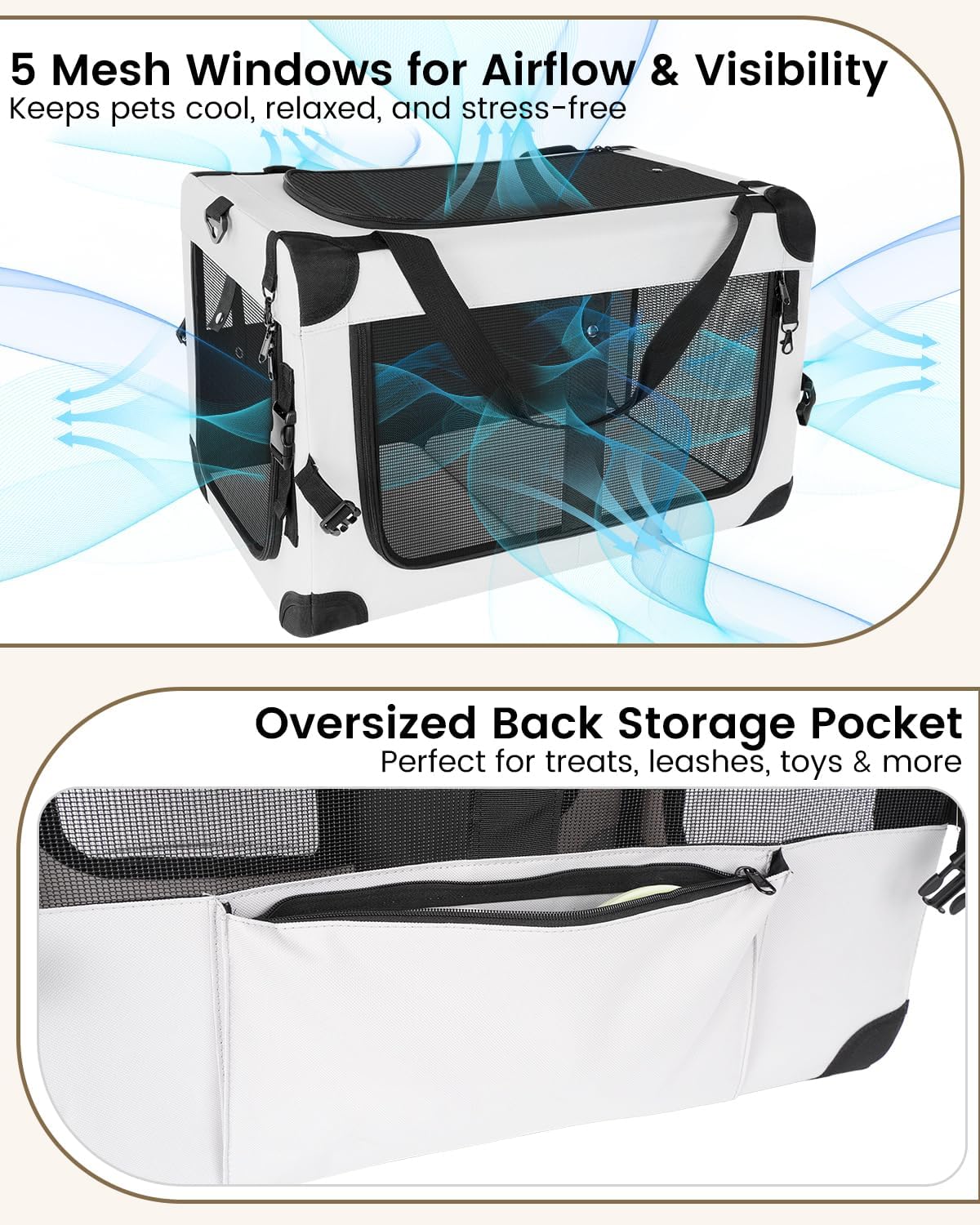 extra large cat carrier for 2 cats with, side view