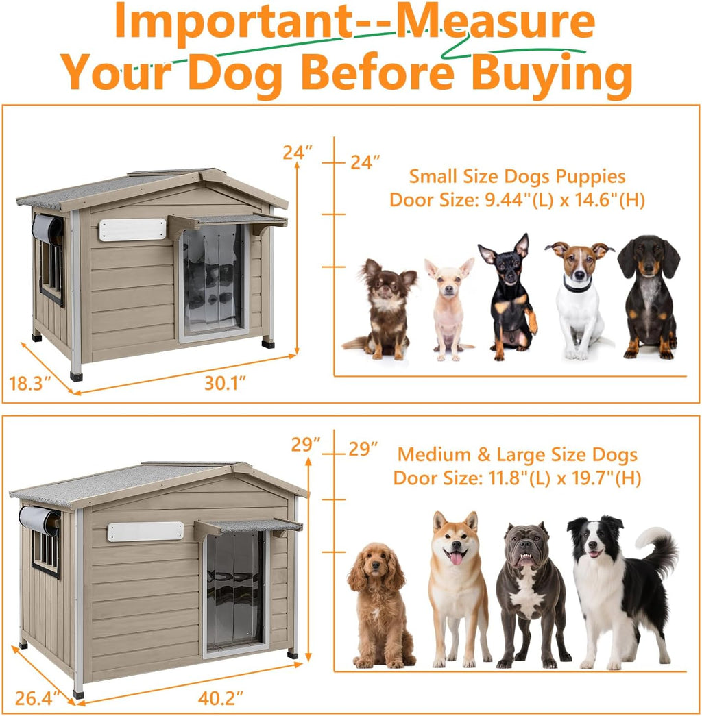 dog house outdoor with openable roof for small, side view