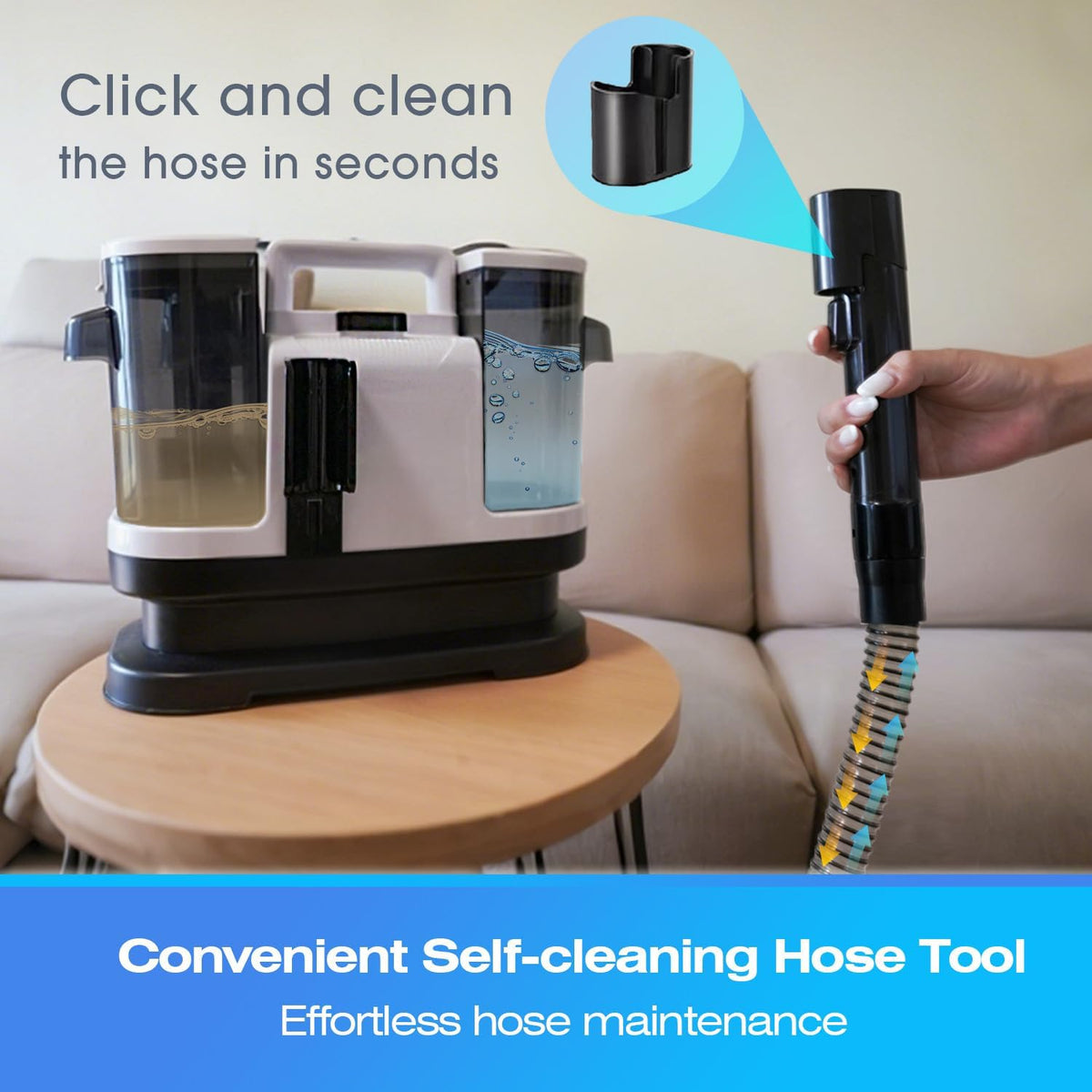 carpet cleaner machine, 18kpa powerful suction, spot cleaner, side view