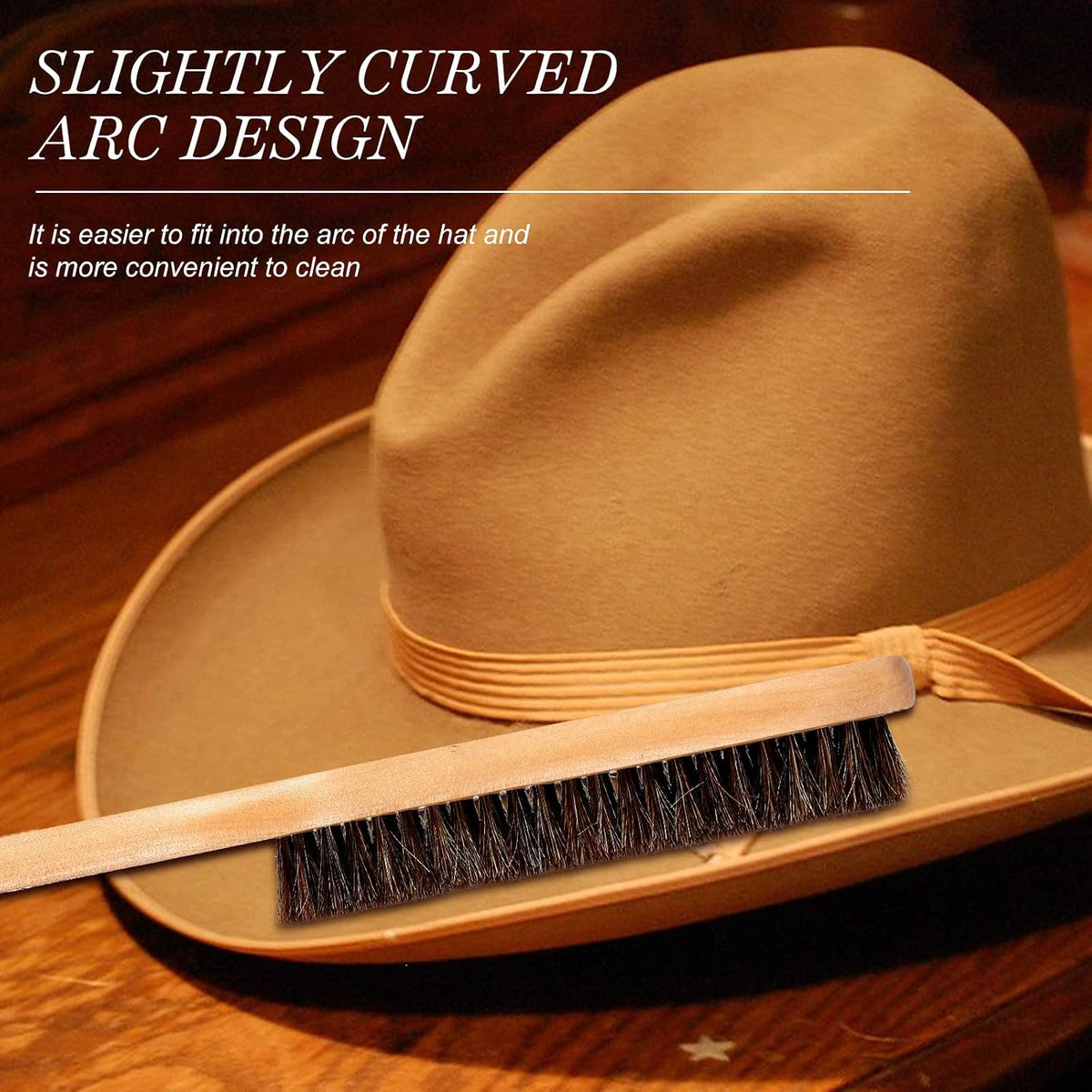 patelai 10 pcs felt hat brush wooden cowboy, close-up detail