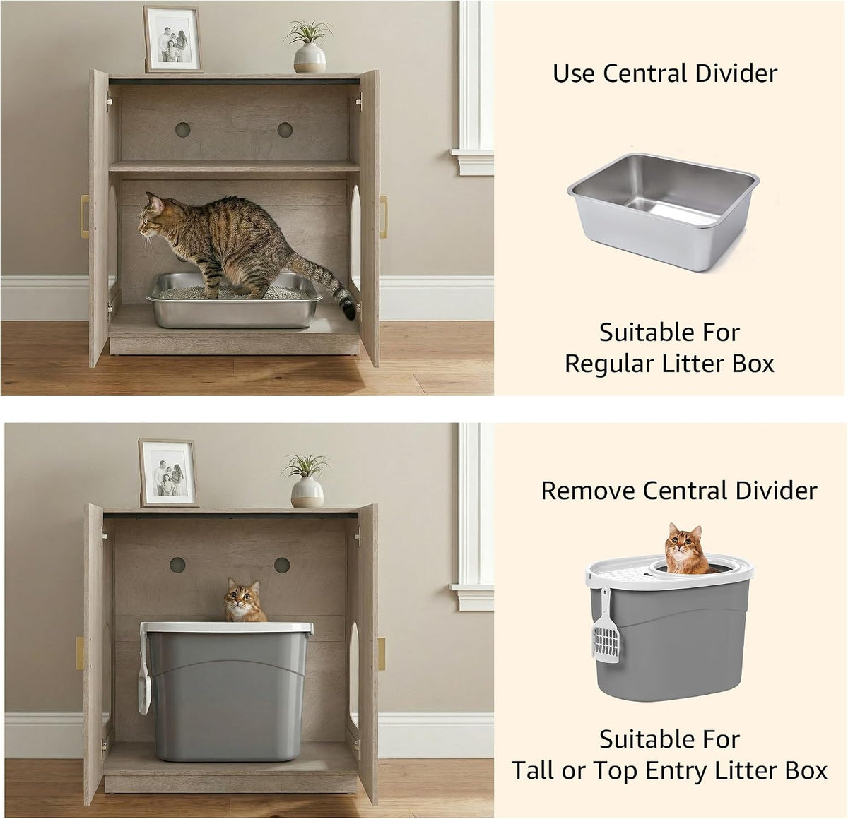 unipaws tall cat litter box enclosure for tall showing dimensions