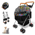 pet stroller with storage basket and cup holder, main product view
