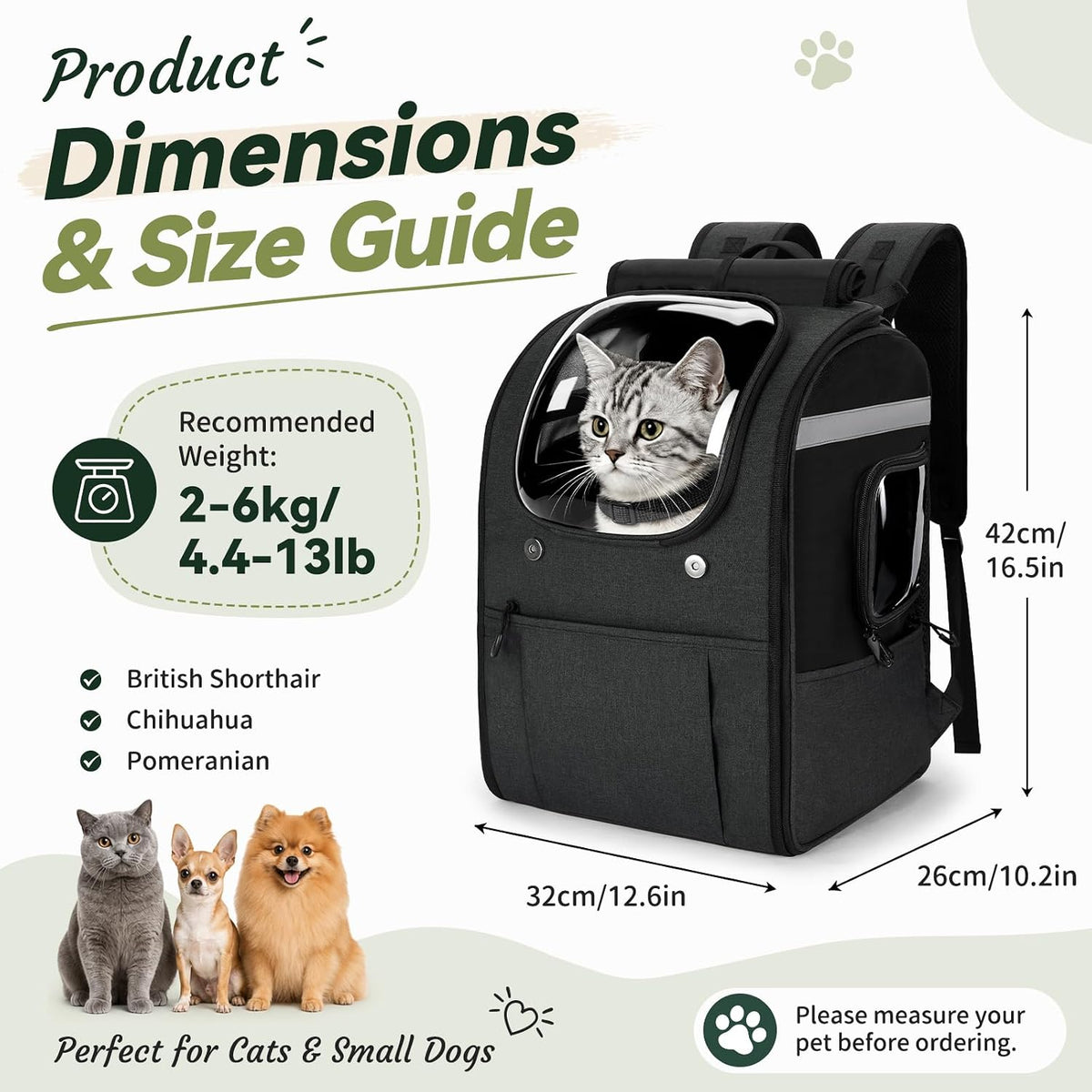 apollo walker cat carrier backpack, spacious, stable and, side view