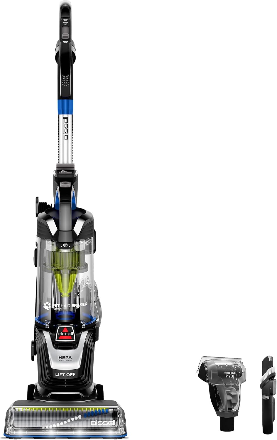 bissell pet hair eraser turbo lift-off vacuum, hepa, main product view